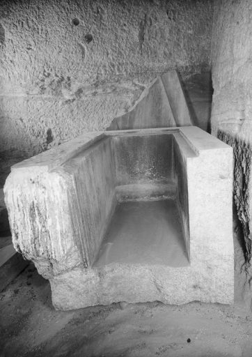 burial chamber, broken sarcophagus burial chamber, broken sarcophagus
